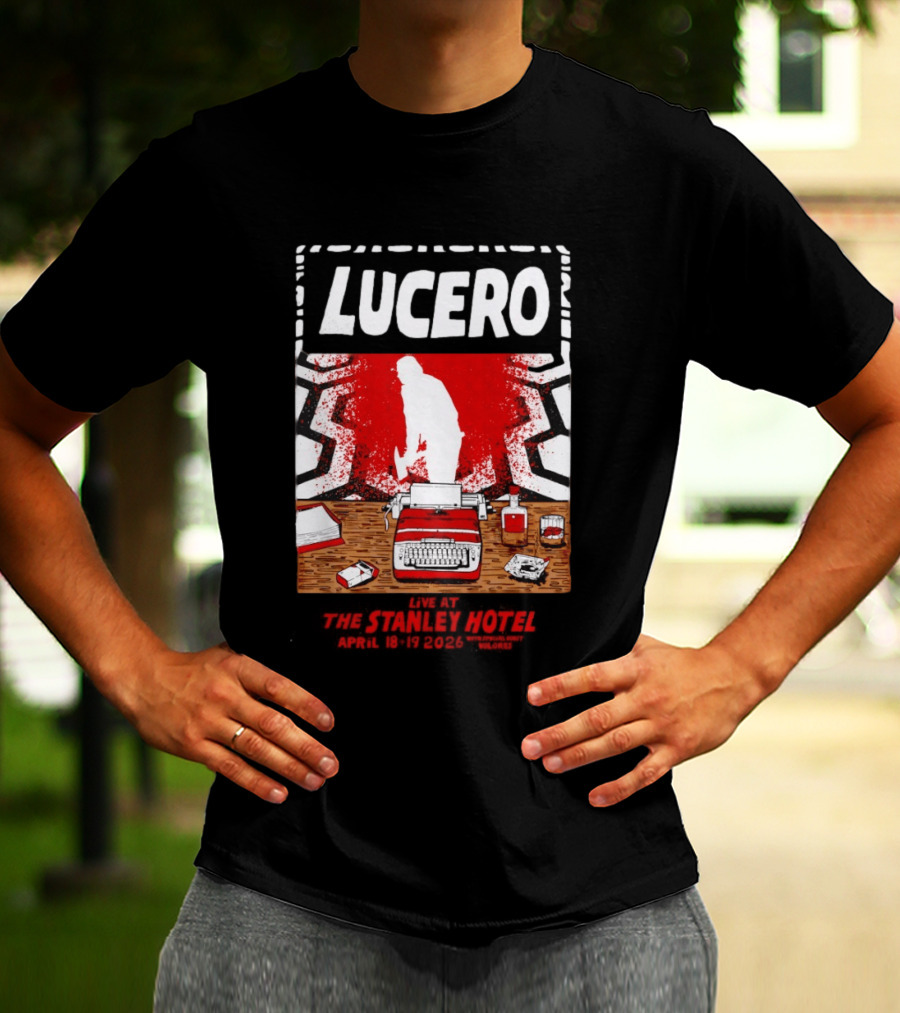 LUCERO Estes Park CO 2026 Red Typewriter Scene T-Shirt