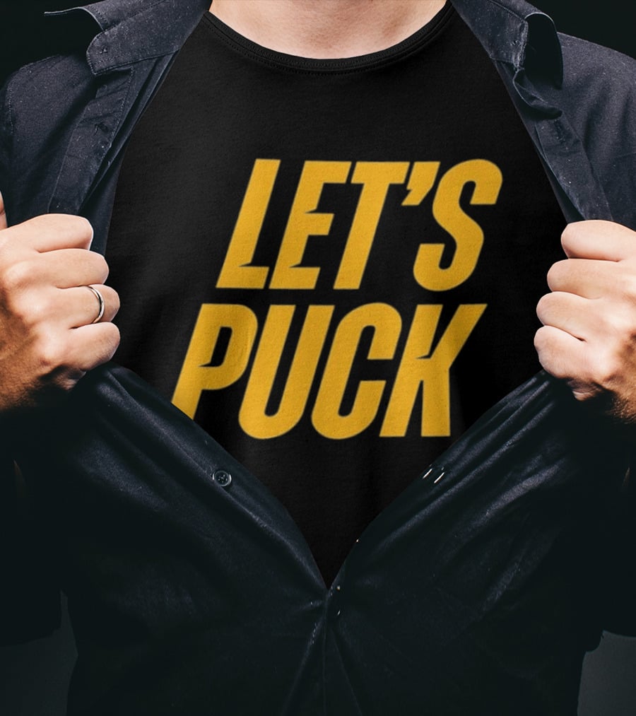 Heated Rivalry Let's Puck Bold Yellow T-Shirt