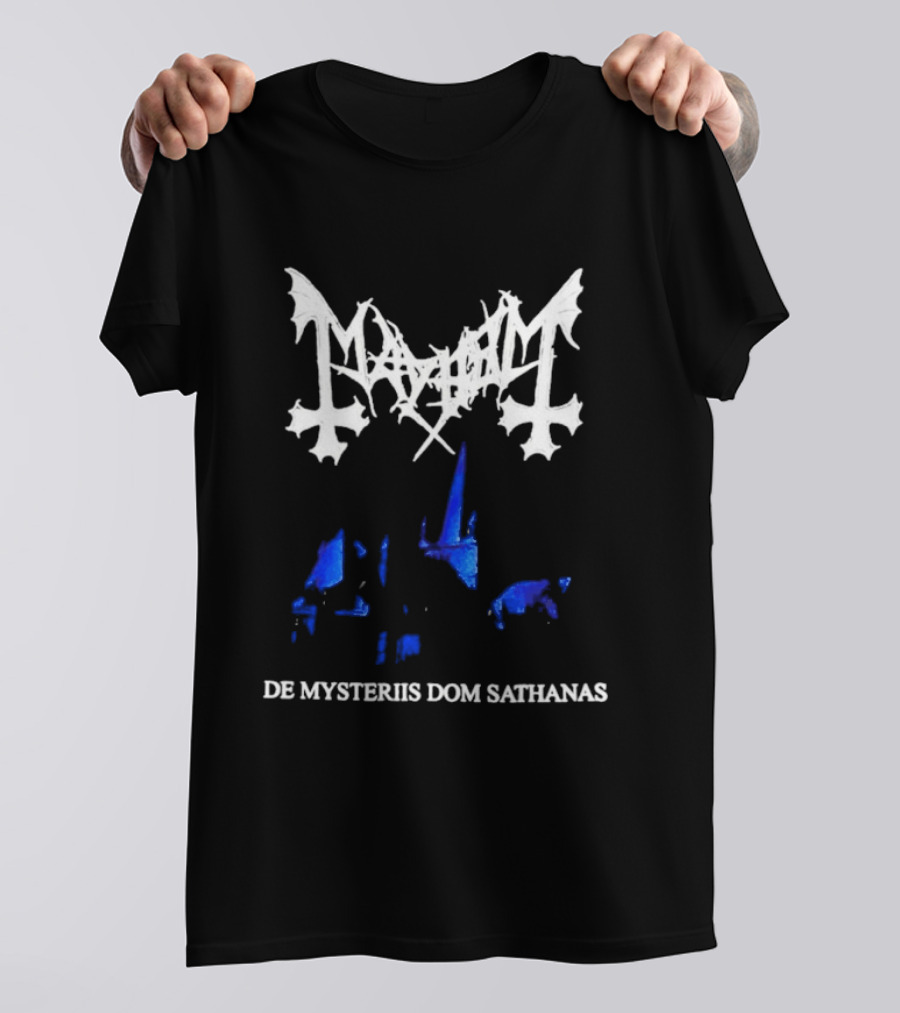 Mayhem De Mysteriis Dom Sathanas Iconic Album Art And Symbolic Gothic T-Shirt