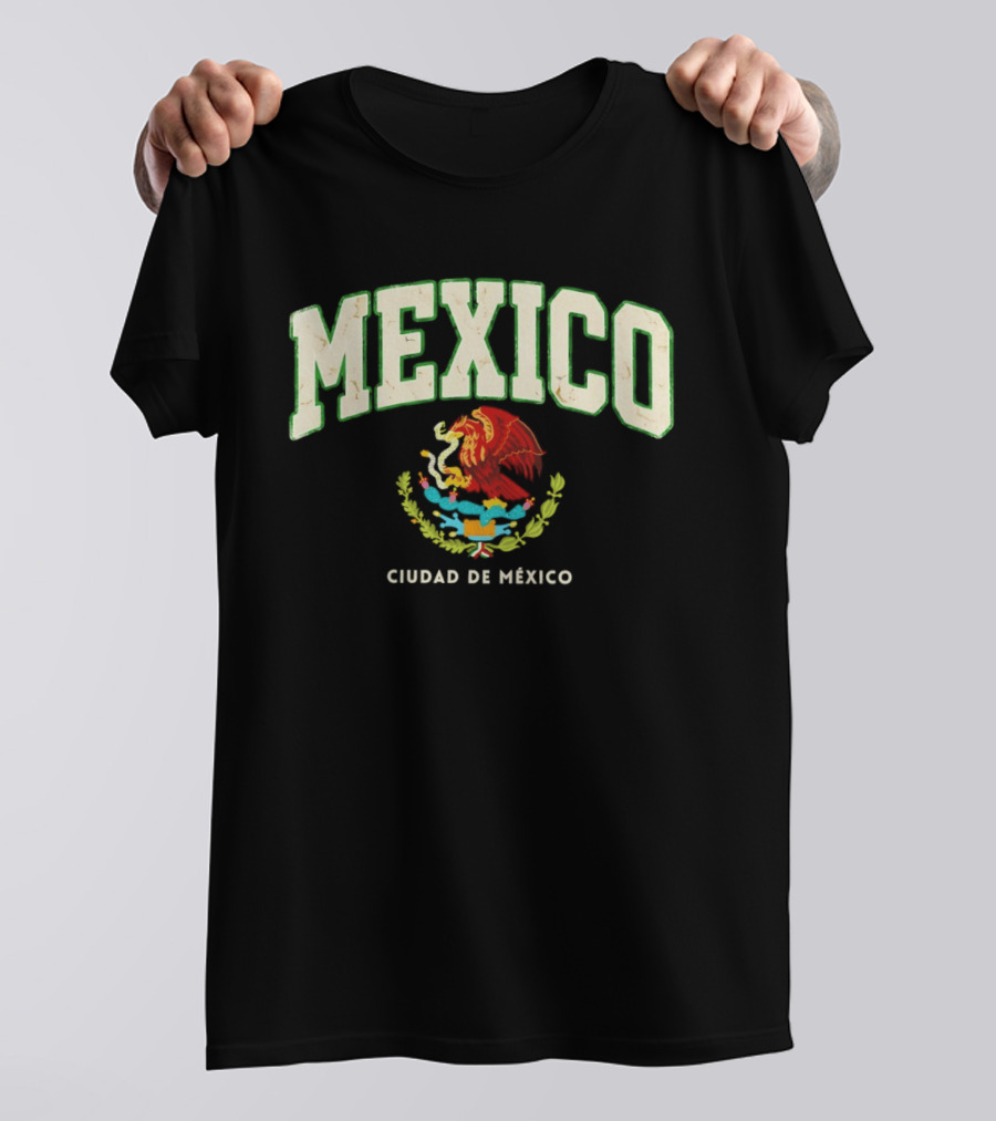 Mexico Ciudad De México 2026 Soccer Emblem With Mexican Coat Of Arms T-Shirt