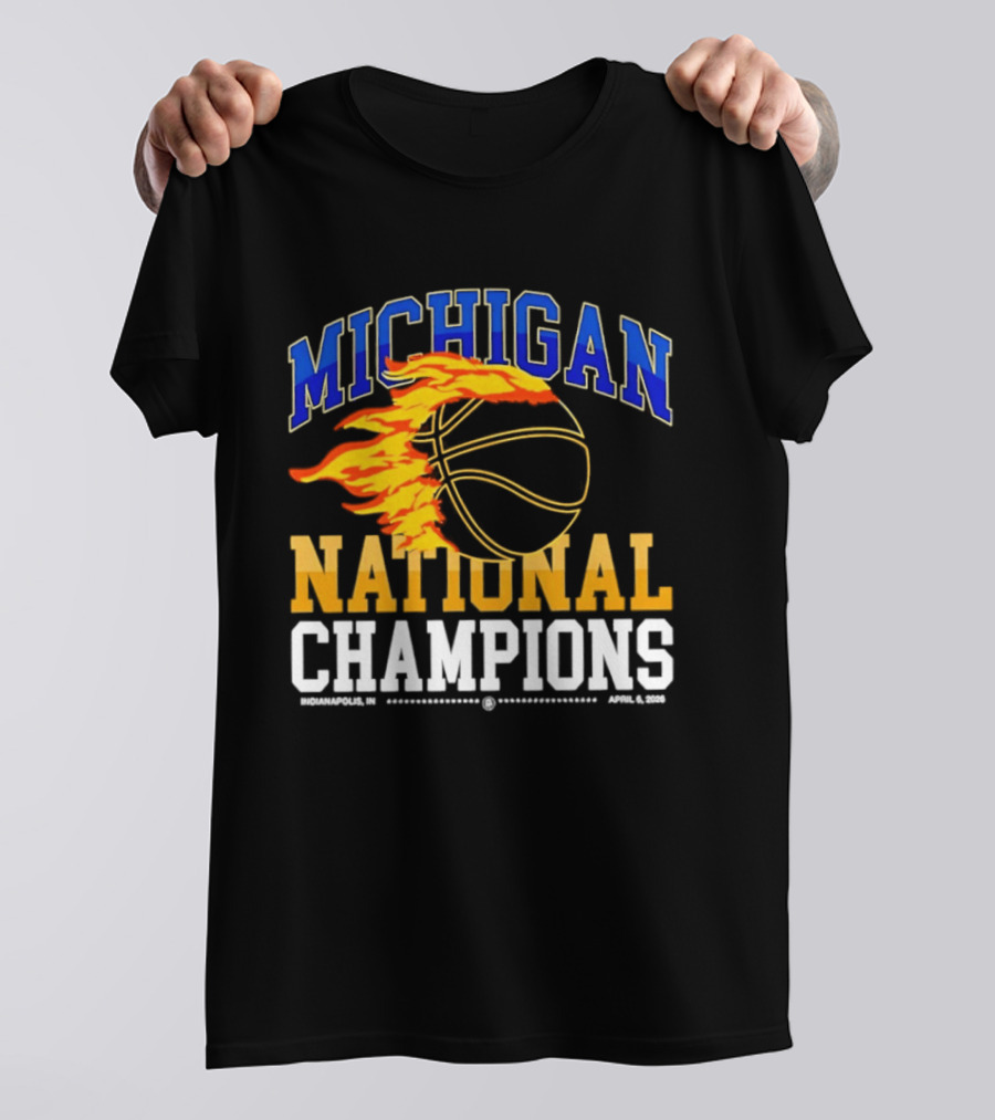 Michigan Basketball National Champions Fireball T-Shirt