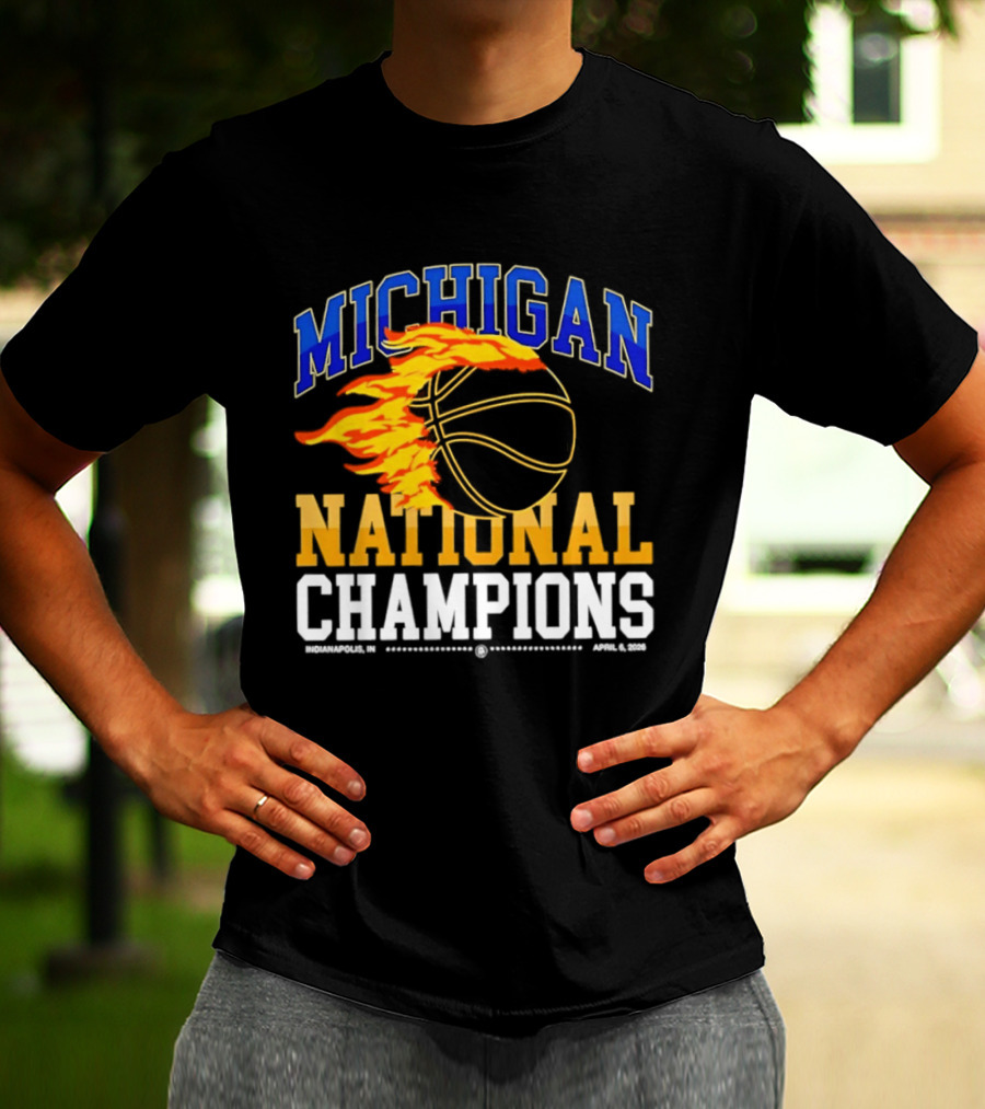 Michigan Basketball National Champions Fireball T-Shirt