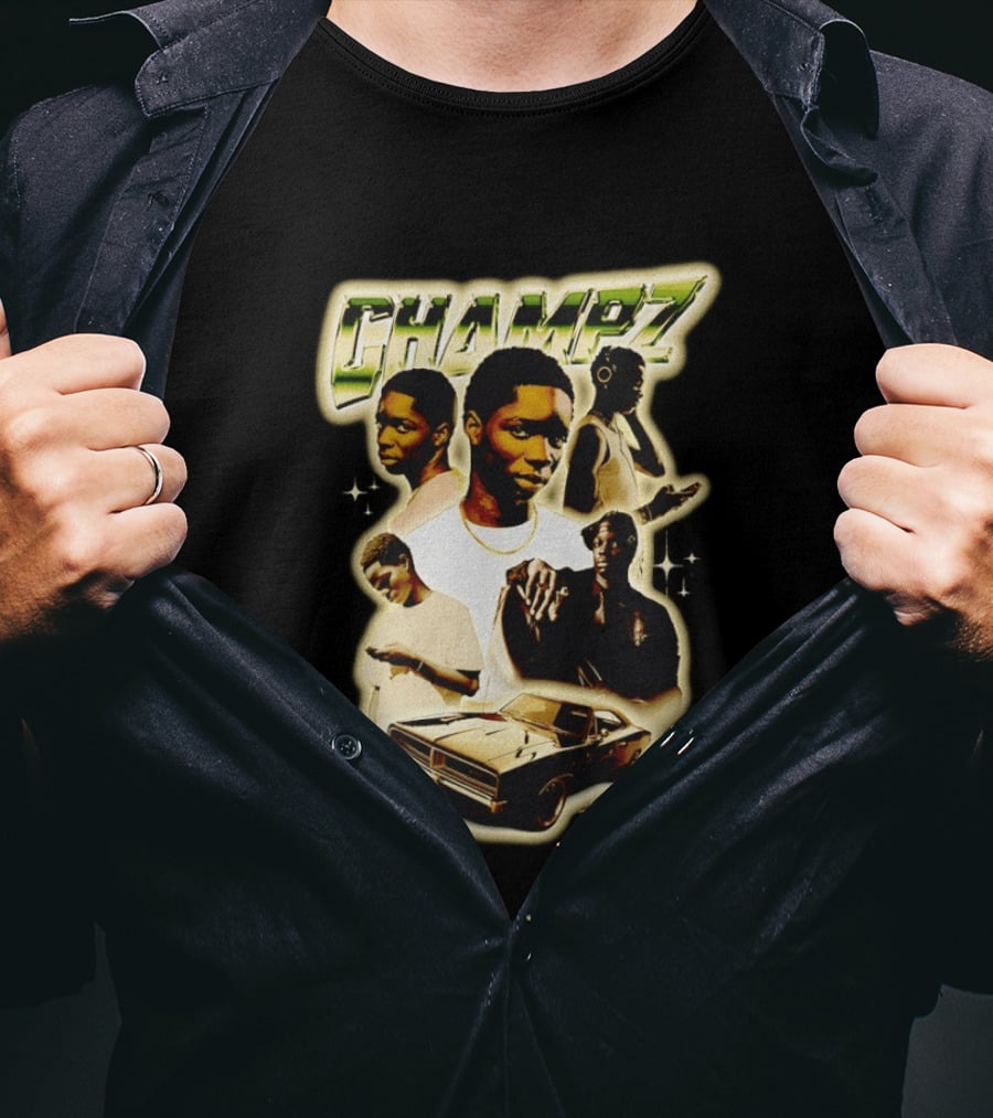 Champz Musical Artist Retro Style Car And Portraits T-Shirt