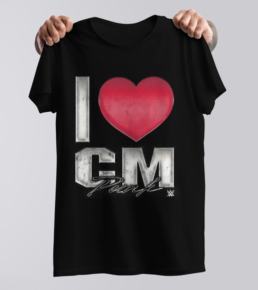 CM Punk I Heart WWE Love T-Shirt