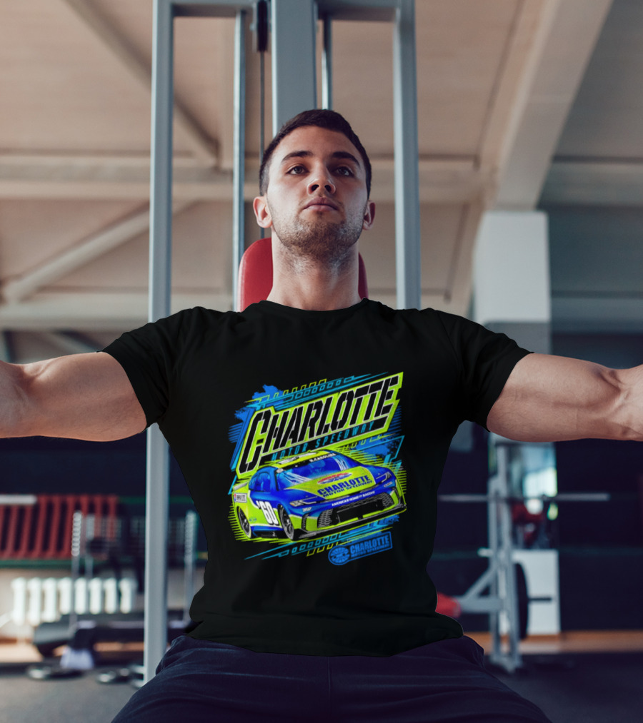 Charlotte Motor Speedway Neon Car Racing Experience T-Shirt