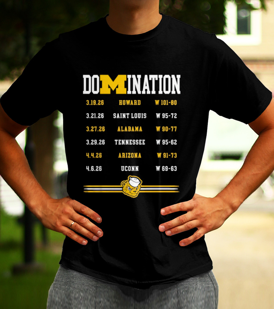 Domination Michigan Wolverines Howard Saint Louis Alabama Tennessee Arizona UConn Basketball Victories T-Shirt
