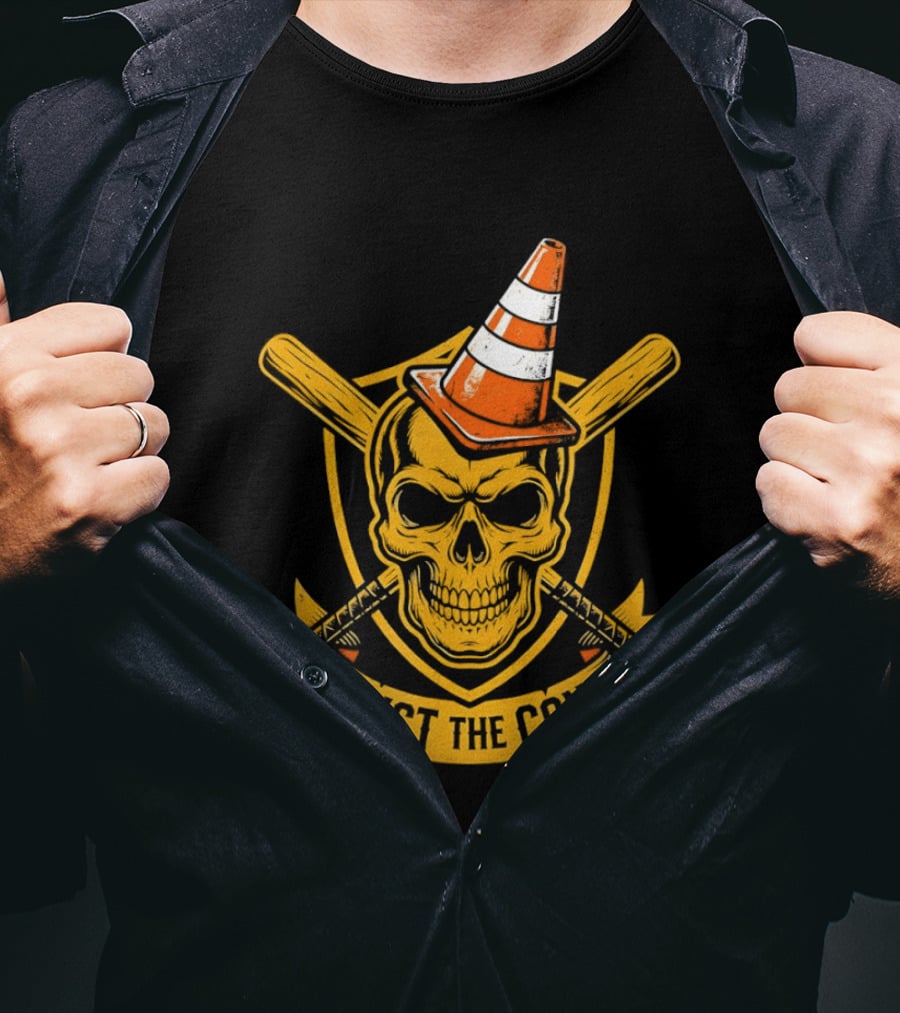 Pittsburgh Pirates Skull Traffic Cone Hat Hoist The Cone T-Shirt