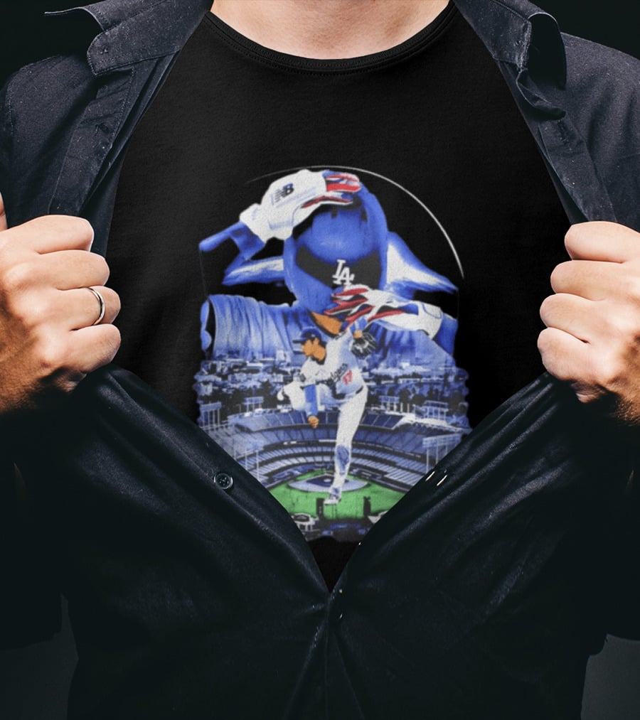 Shohei Ohtani Los Angeles Dodgers Stadium Player Action And Team Spirit T-Shirt