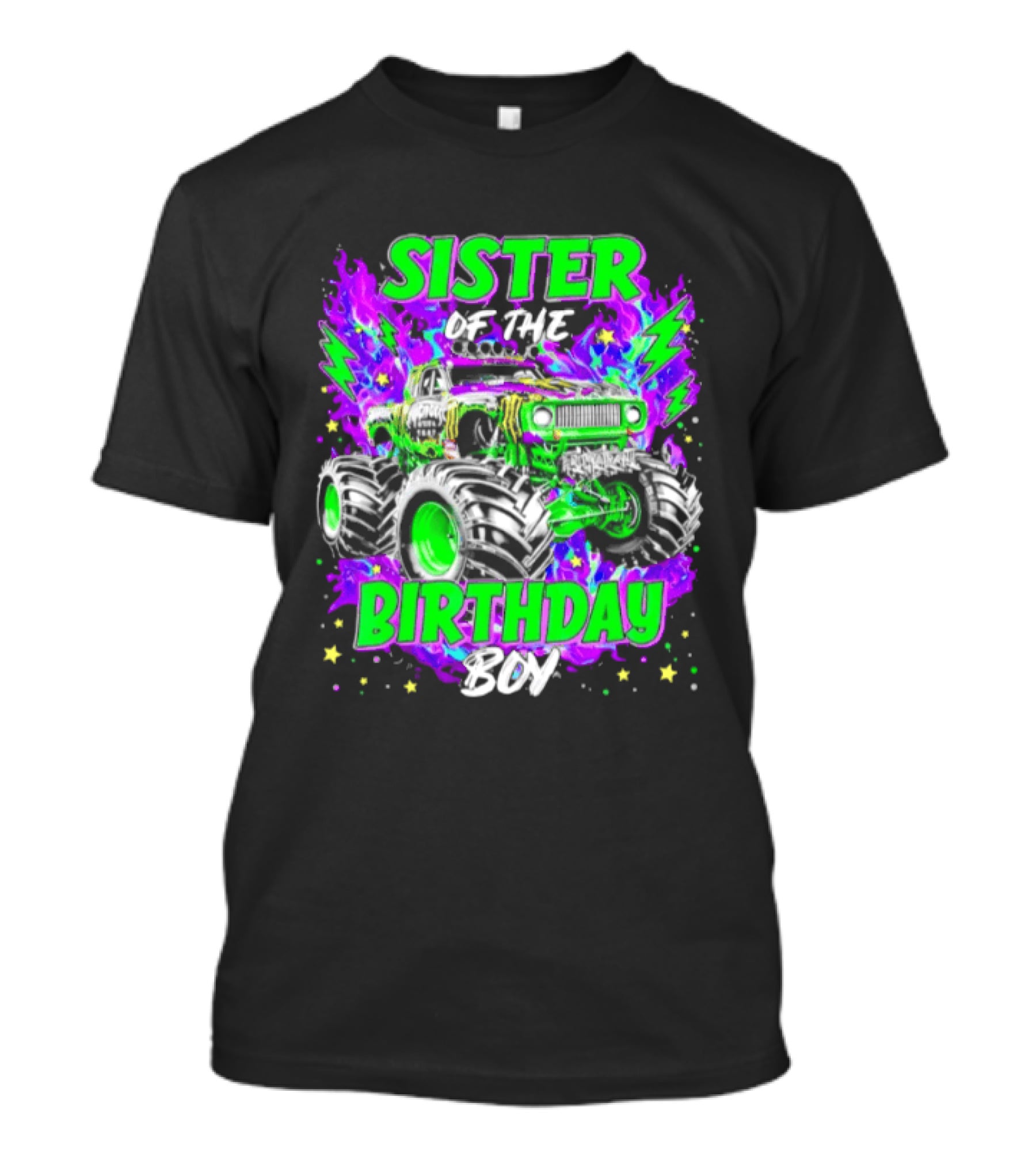 Sister Of The Birthday Boy Monster Truck Madness T-Shirt
