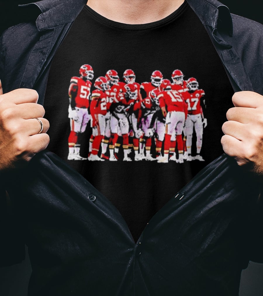 Kansas City Chiefs Players Huddle Team Spirit NFL Football T-Shirt