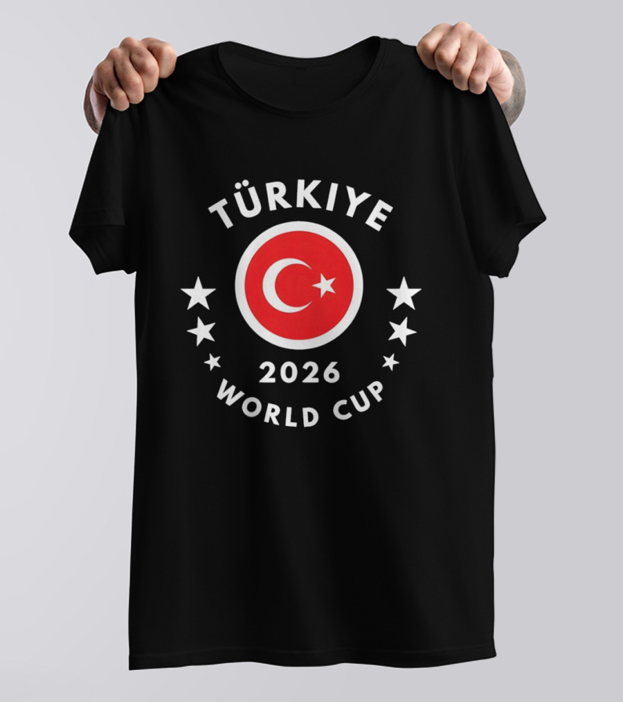 Türkiye 2026 World Cup Turkish Flag Football Stars T-Shirt