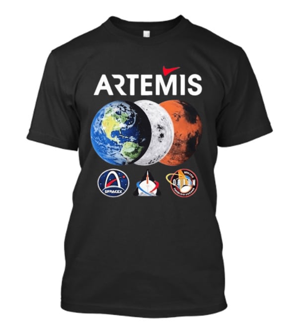 Artemis SpaceX Orion Mission Moon Earth Mars T-Shirt
