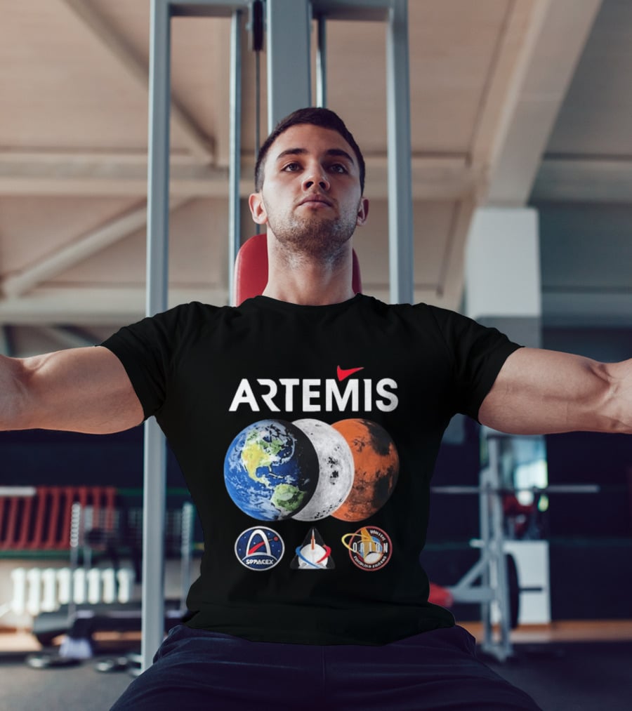 Artemis SpaceX Orion Mission Moon Earth Mars T-Shirt