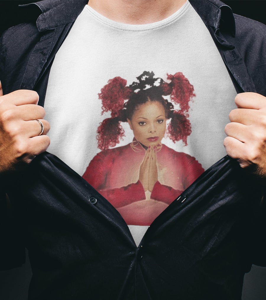 1999 Janet Jackson Velvet Rope Tour Red Outfit Praying Hands T-Shirt