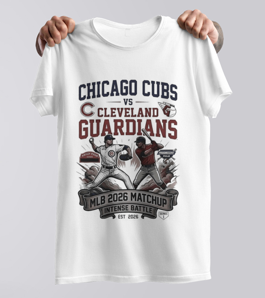 Chicago Cubs Vs Cleveland Guardians MLB 2026 Matchup Intense Battle Est 2026 T-Shirt