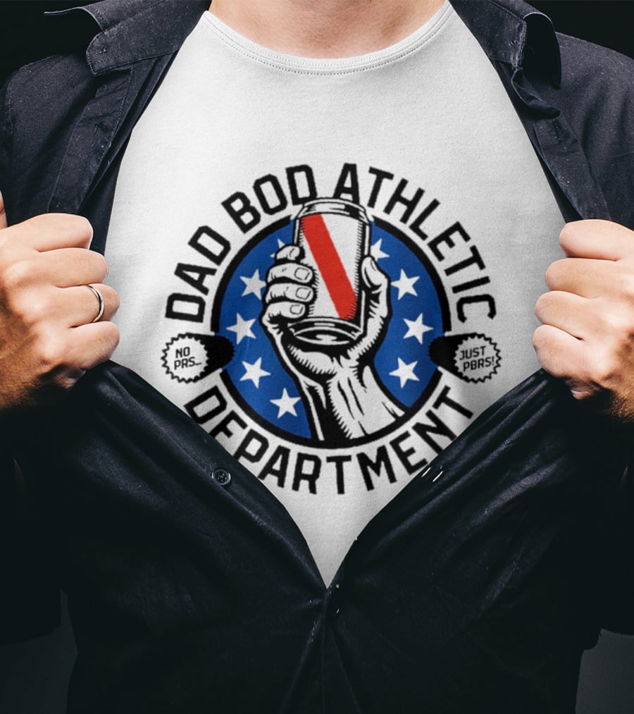 Dad Bod Athletic Department No Pass Just Punt Beer Can Stars T-Shirt