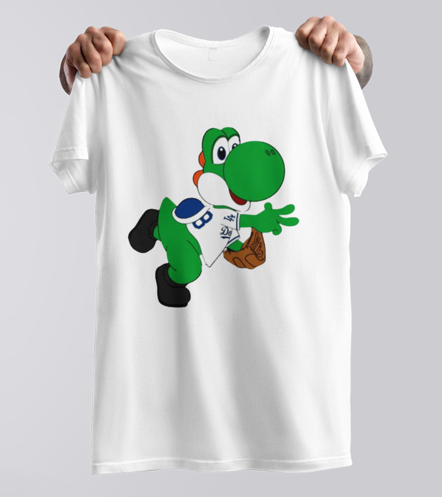 Los Angeles Dodgers Green Dinosaur Cartoon Character Toddler Staple T-Shirt