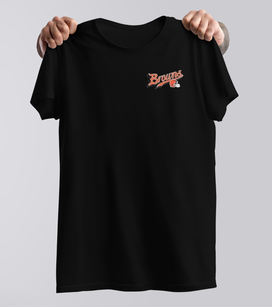 Born X Raised Cleveland Browns Dawg Pound Pro Browns Helmet Script T-Shirt