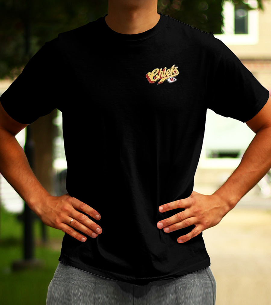 Born X Raised Kansas City Chiefs Kingdom Pro Script Chiefs Kingdom T-Shirt