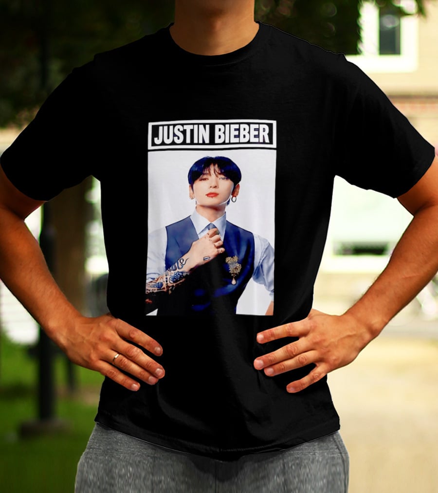 Justin Bieber Jungkook Wearing Suit Tattoo T-Shirt