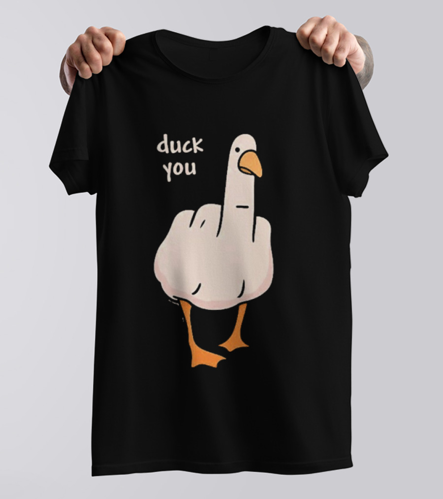 Duck You Middle Finger Duck Cartoon T-Shirt