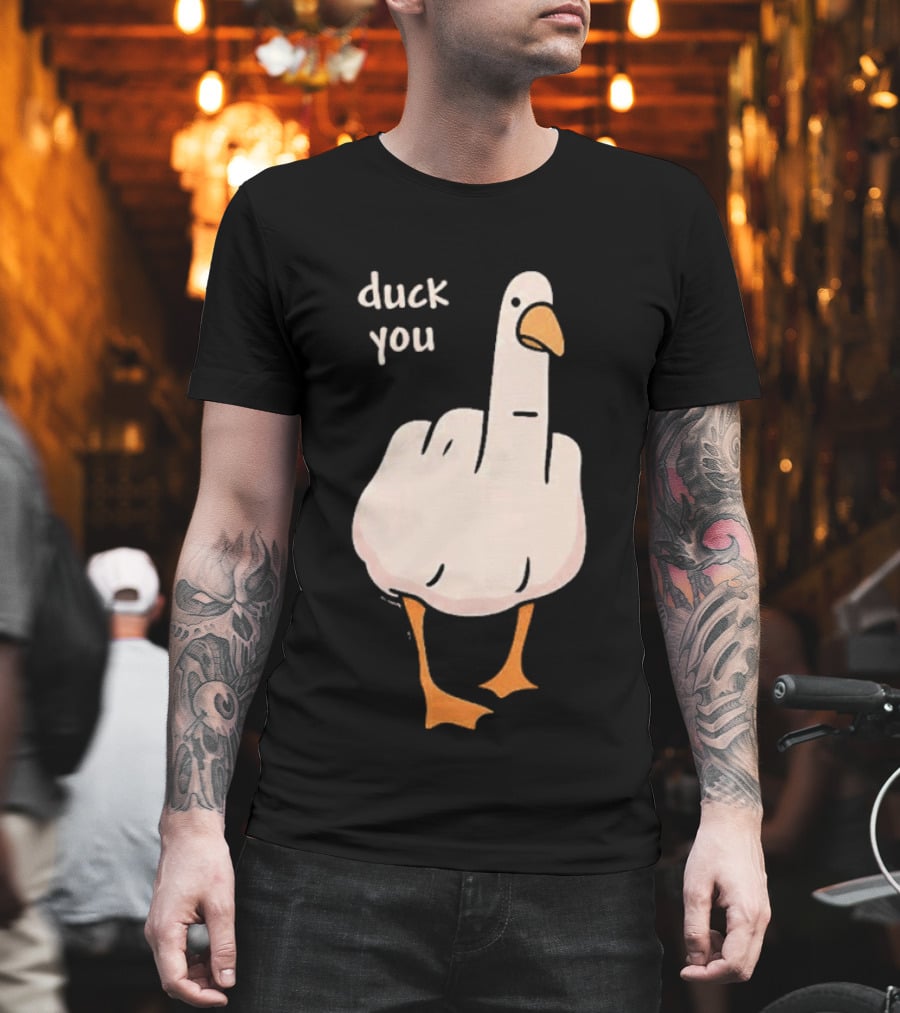 Duck You Middle Finger Duck Cartoon T-Shirt