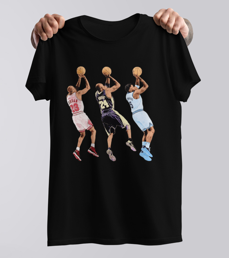 Michael Jordan Kobe Bryant Anthony Edwards Basketball Legends No. 23 No. 24 No. 1 T-Shirt