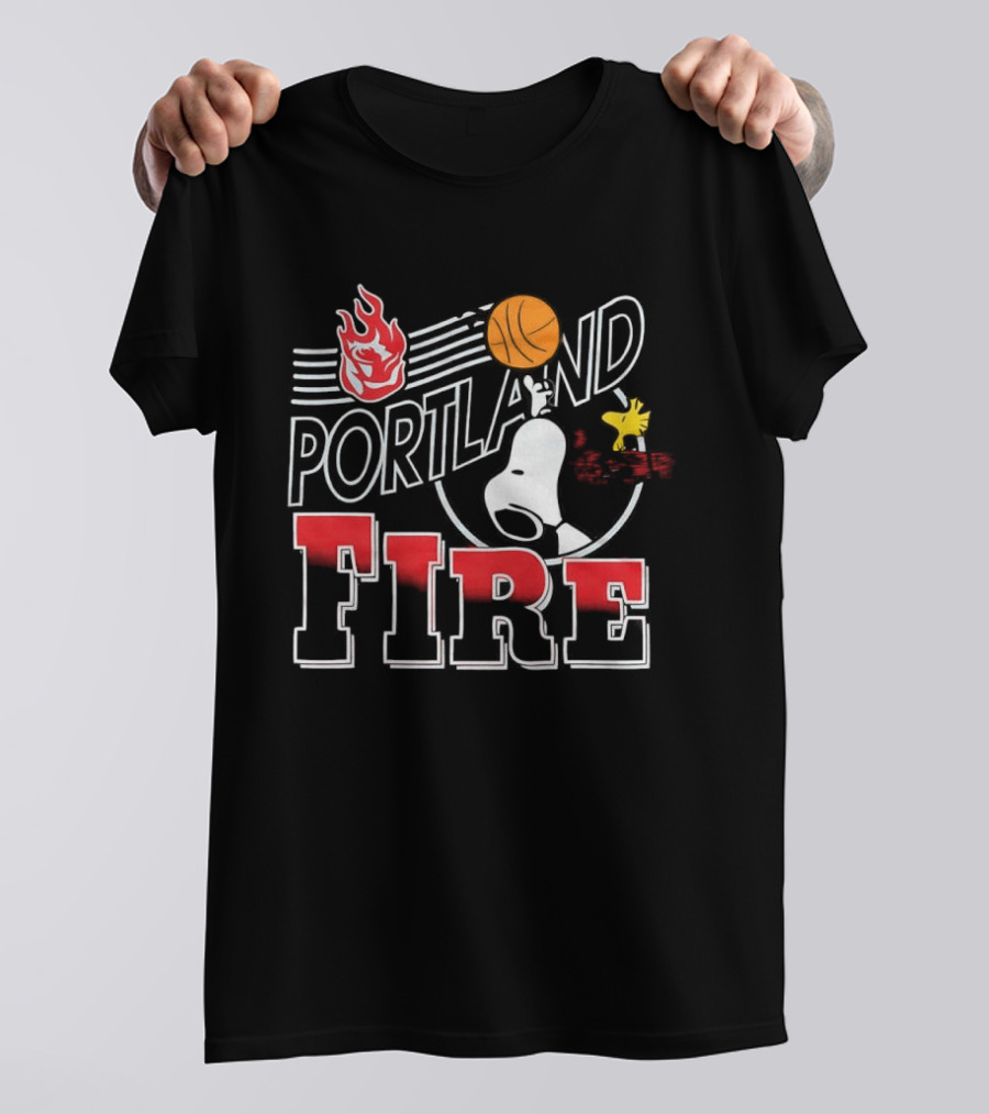 Snoopy Peanuts Portland Fire WNBA Collaboration T-Shirt