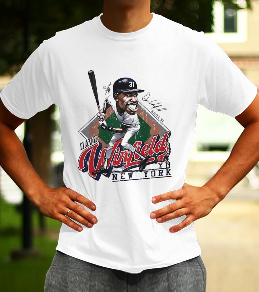 Dave Winfield New York Yankees Major League Baseball Caricature T-Shirt