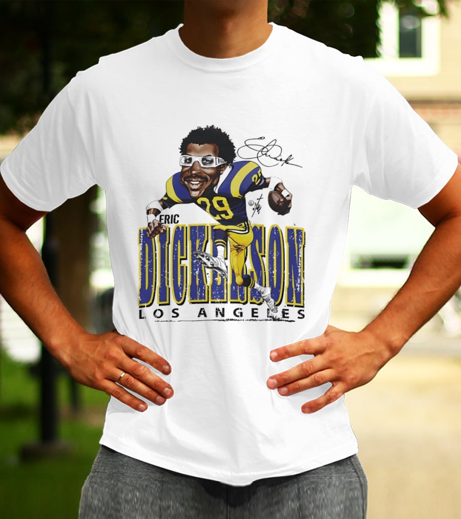 Eric Dickerson Los Angeles Rams Cartoon Running Back T-Shirt