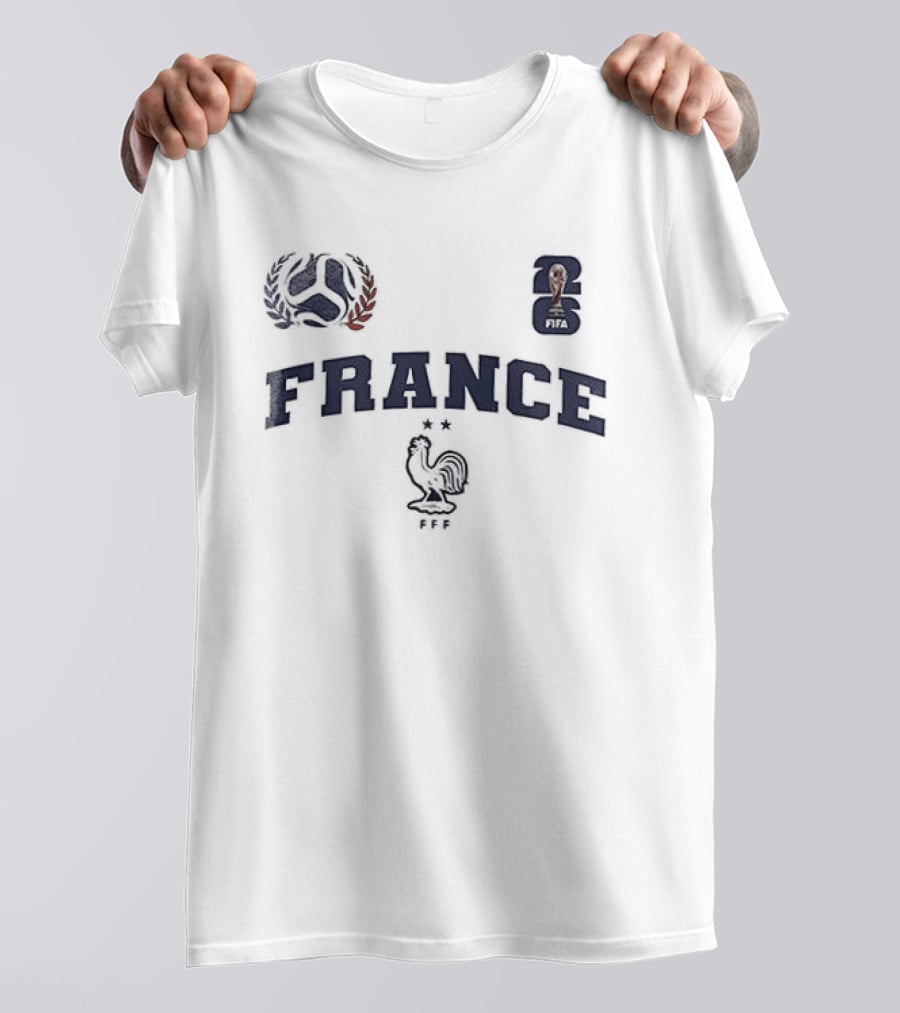 France Soccer Fan Just A Girl Who Loves Soccer Rooster And Trophy T-Shirt