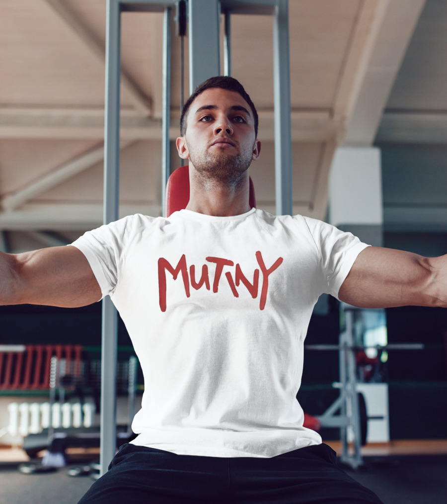 Mutiny Classic Bold Red Lettering T-Shirt