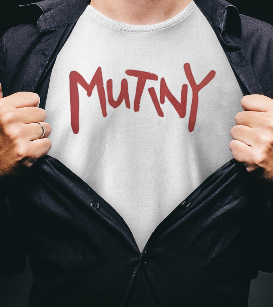 Mutiny Classic Bold Red Lettering T-Shirt