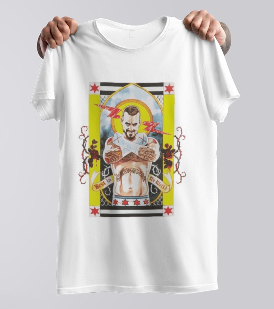 WWE CM Punk Best In The World Saint Illustrative T-Shirt