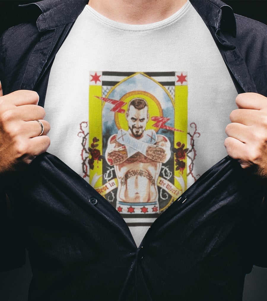 WWE CM Punk Best In The World Saint Illustrative T-Shirt