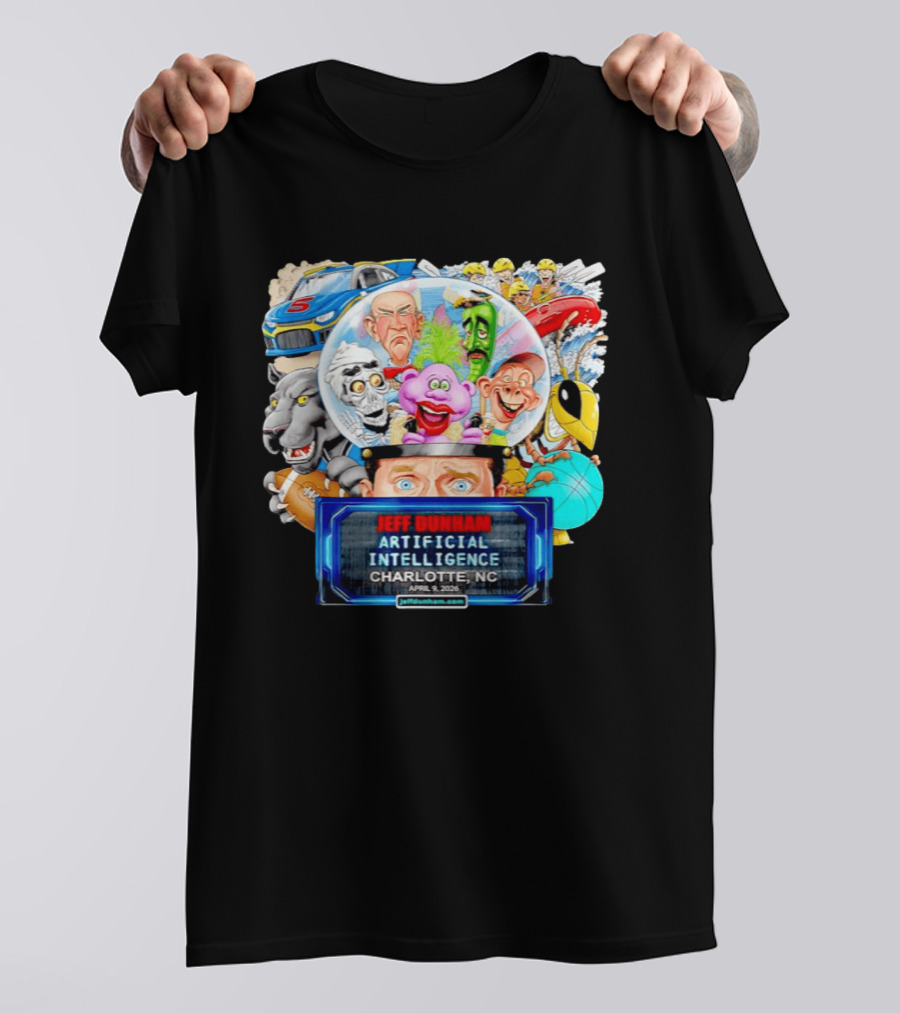 Jeff Dunham Artificial Intelligence Tour Charlotte NC April 9 2026 Characters And Scenes T-Shirt
