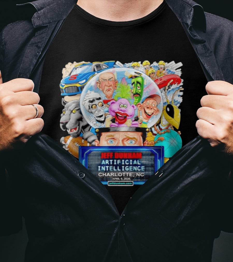 Jeff Dunham Artificial Intelligence Tour Charlotte NC April 9 2026 Characters And Scenes T-Shirt