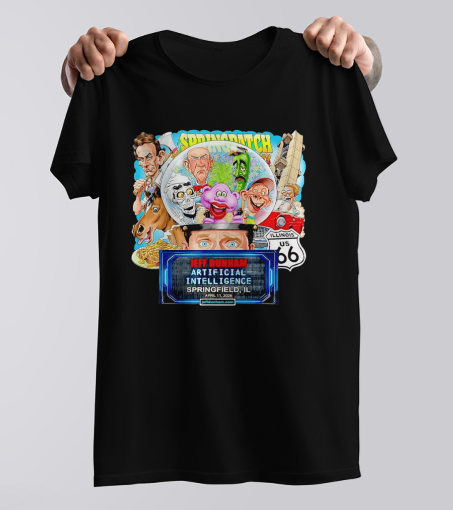 Jeff Dunham Artificial Intelligence Tour Springfield IL Illinois US 66 Characters T-Shirt