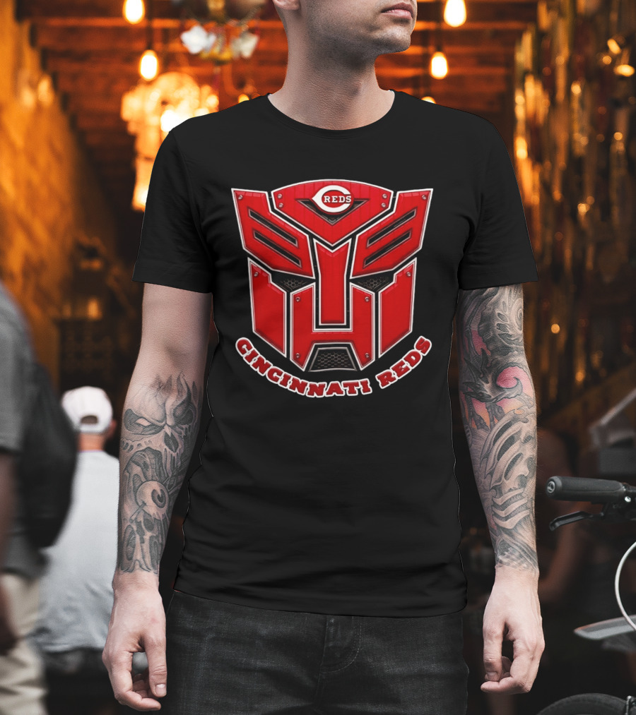 Cincinnati Reds Logo Transformers Symbol Collaboration T-Shirt