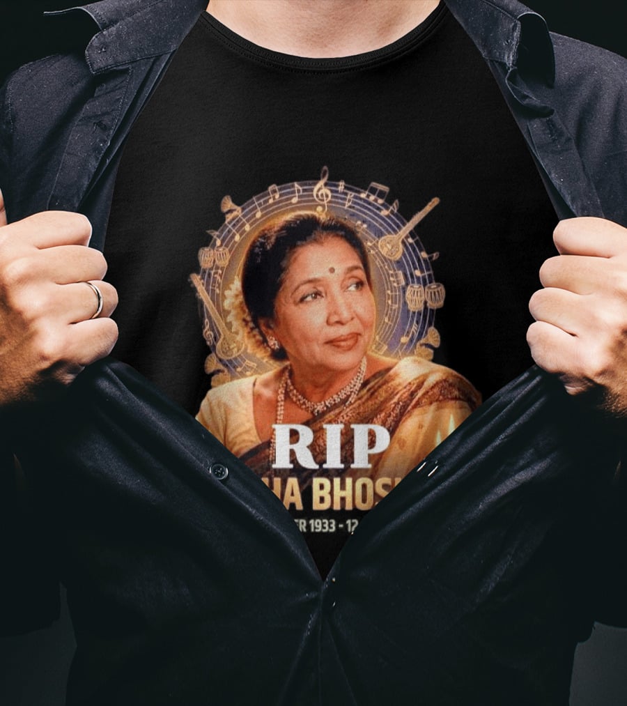 RIP Asha Bhosle Musical Tribute Candles 08 September 1933 12 April 2026 T-Shirt