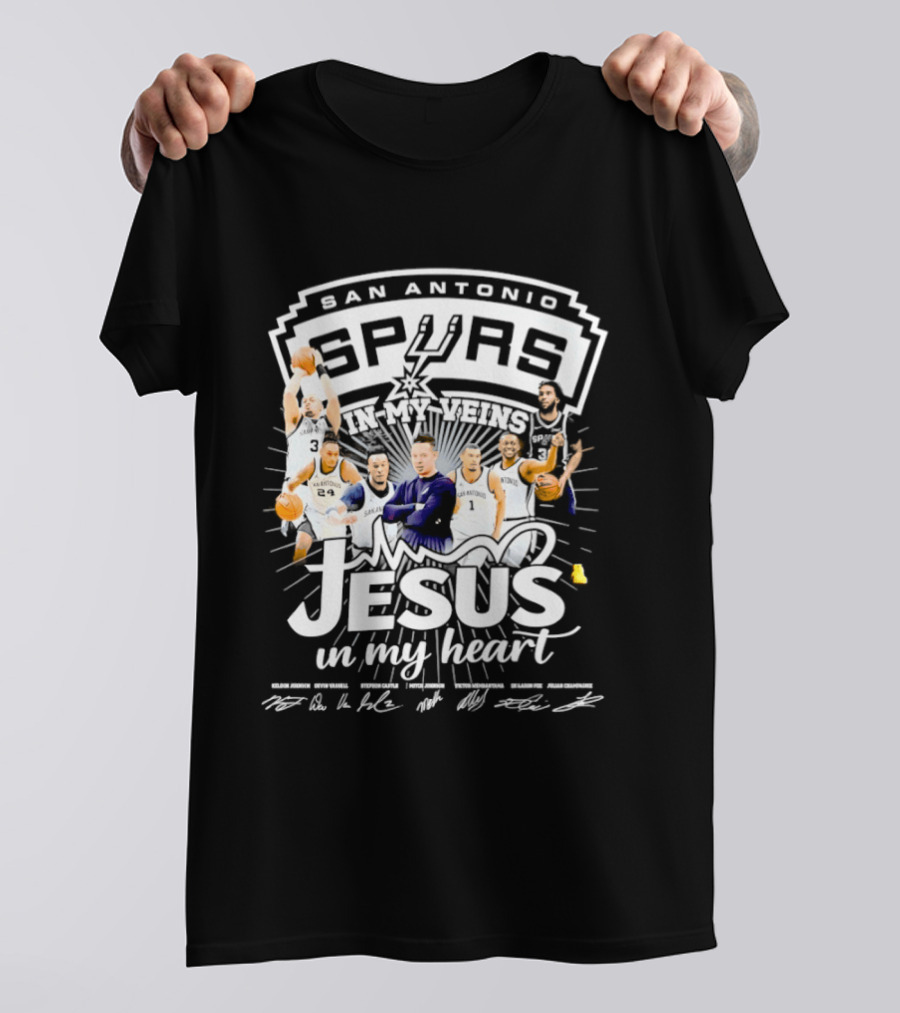 San Antonio Spurs Basketball Passion And Faith With Jesus In My Heart T-Shirt