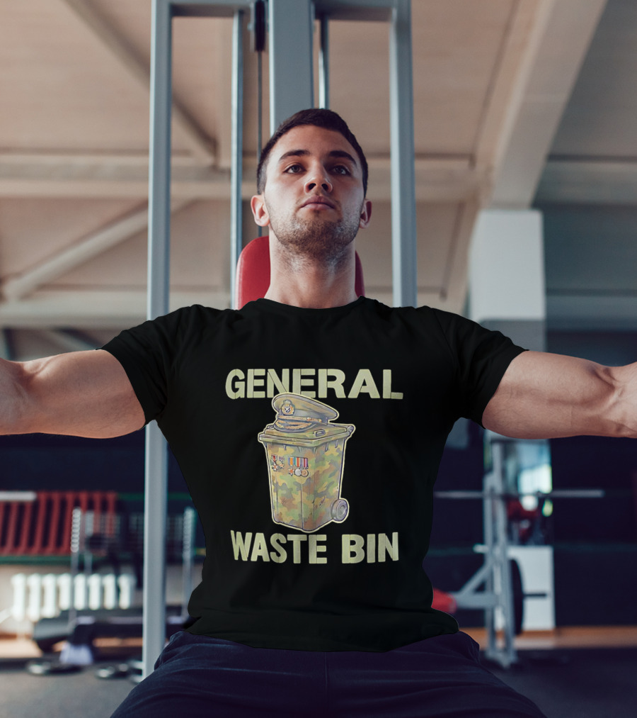 General Waste Bin Camo Trash Hat Medals T-Shirt