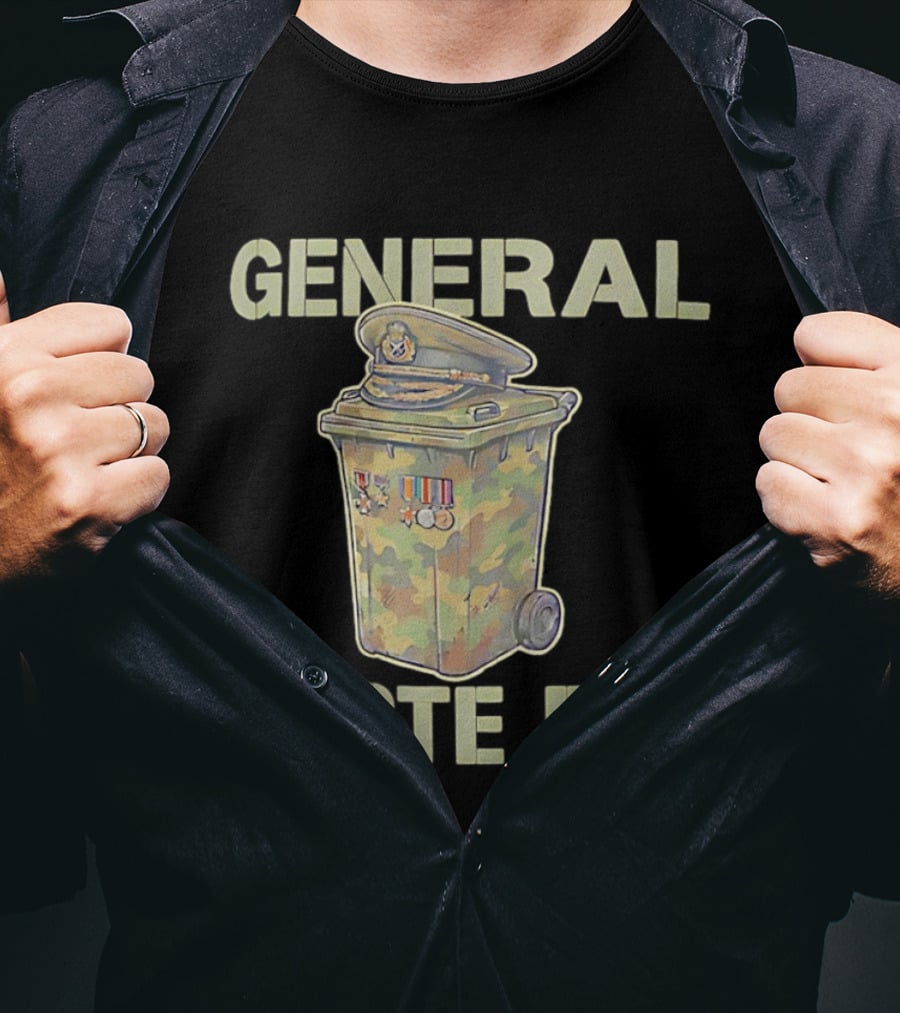General Waste Bin Camo Trash Hat Medals T-Shirt