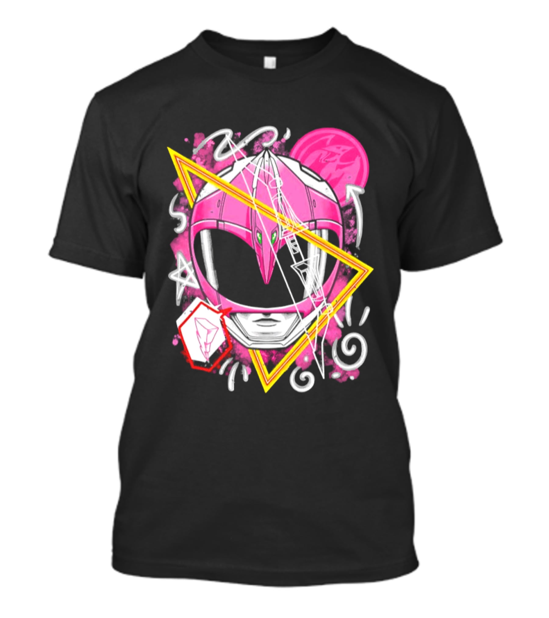 Mighty Morphin Power Rangers Pink Ranger Helmet Iconography T-Shirt