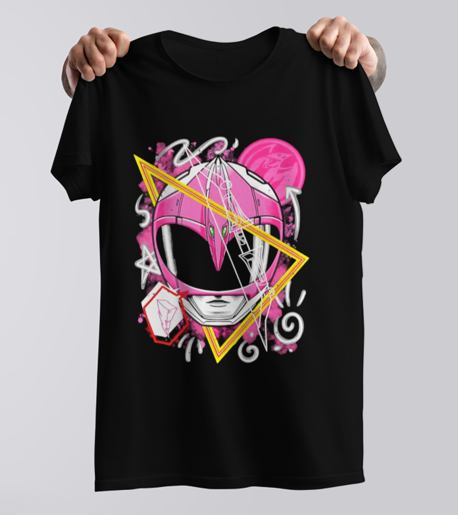Mighty Morphin Power Rangers Pink Ranger Helmet Iconography T-Shirt