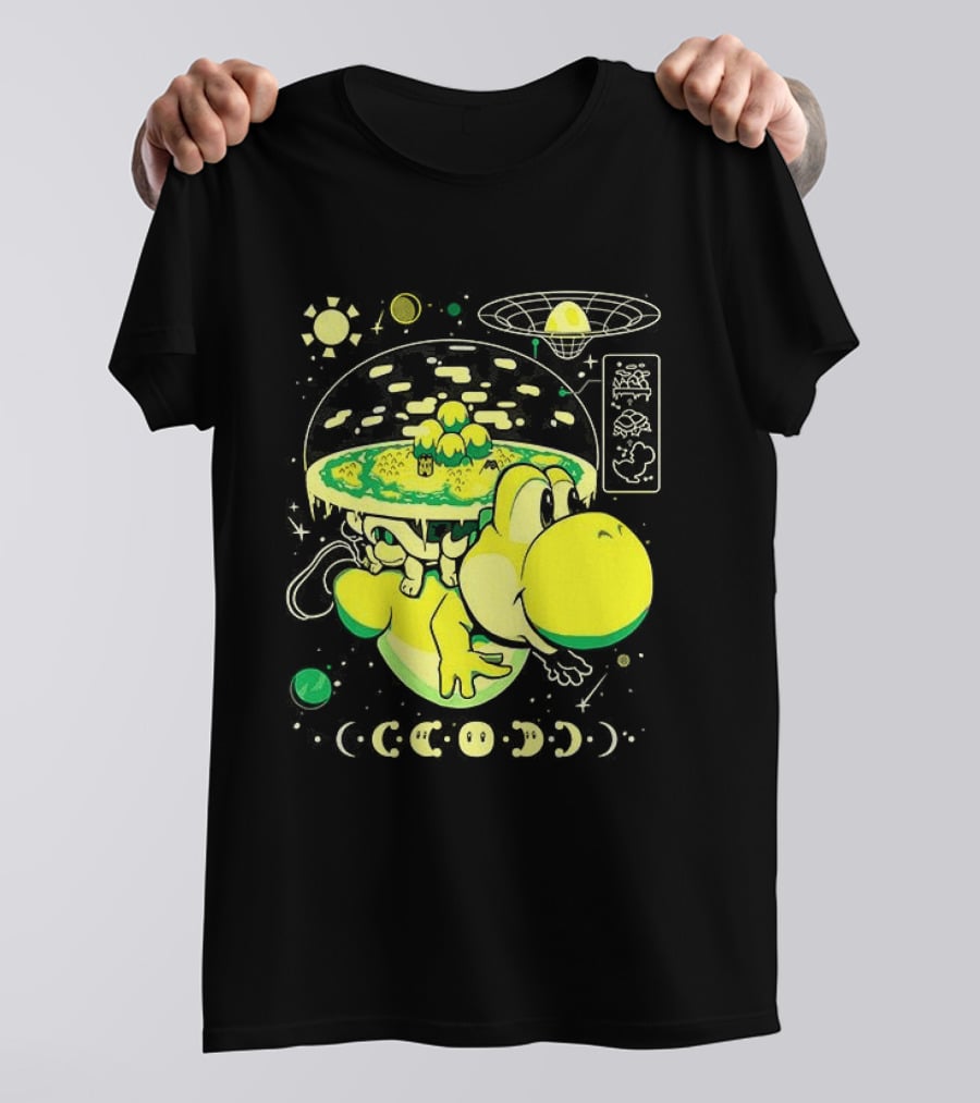 Yoshi Whole World Within His Shell Super Mario World Iconic Nintendo T-Shirt