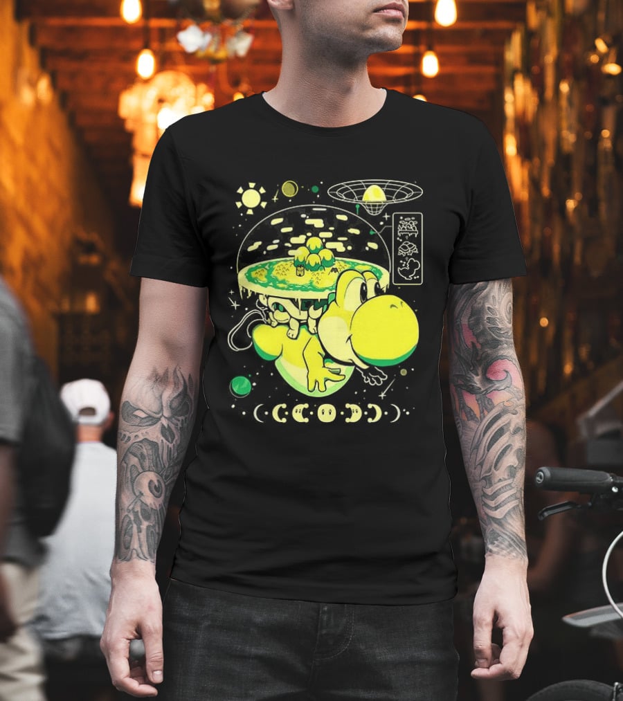 Yoshi Whole World Within His Shell Super Mario World Iconic Nintendo T-Shirt