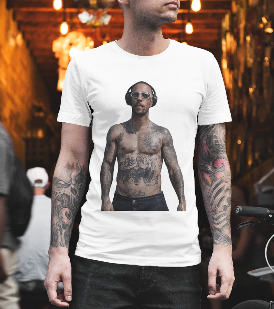 Adam Levine Maroon 5 Smoking Tattoos And Headphones T-Shirt