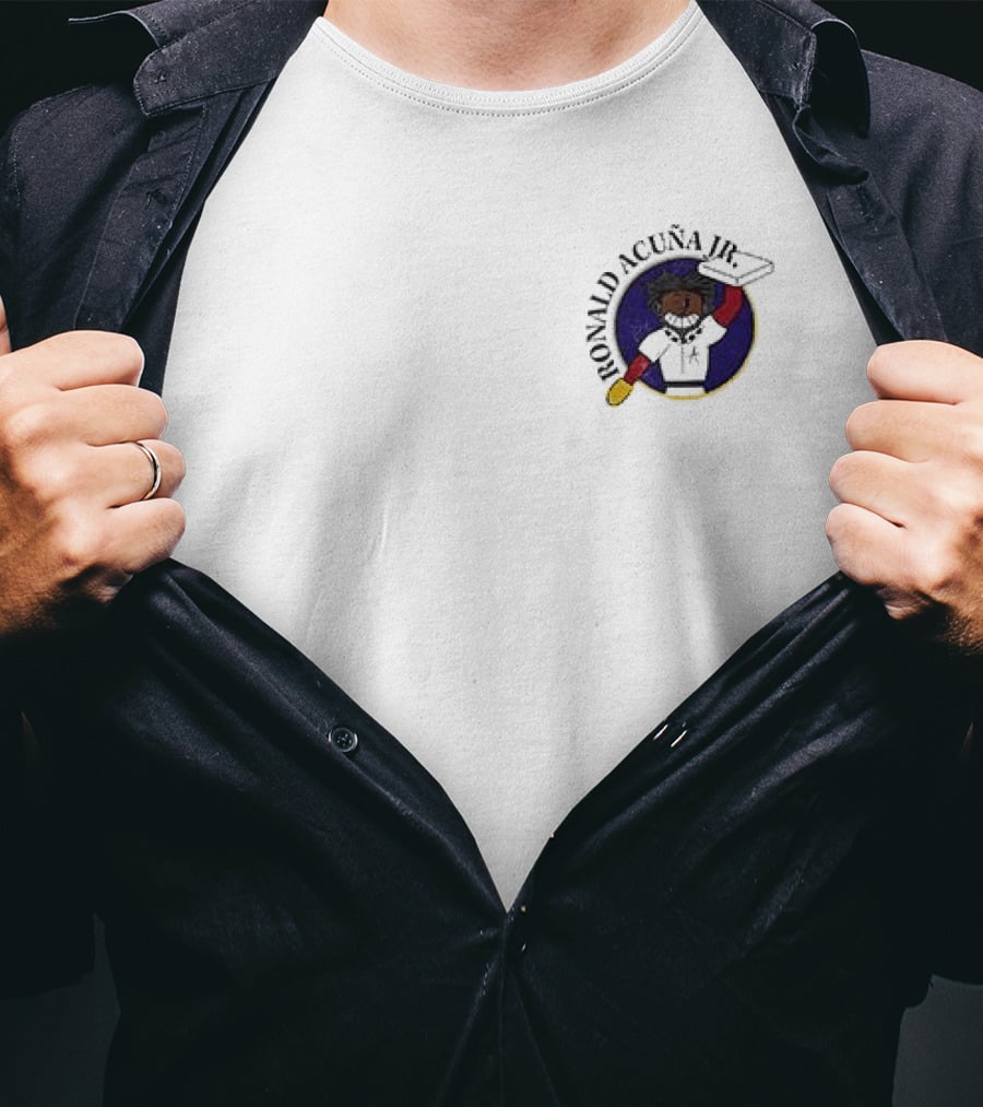 Atlanta Braves Ronald Acuña Jr Cartoon Character In Summer Vibes T-Shirt