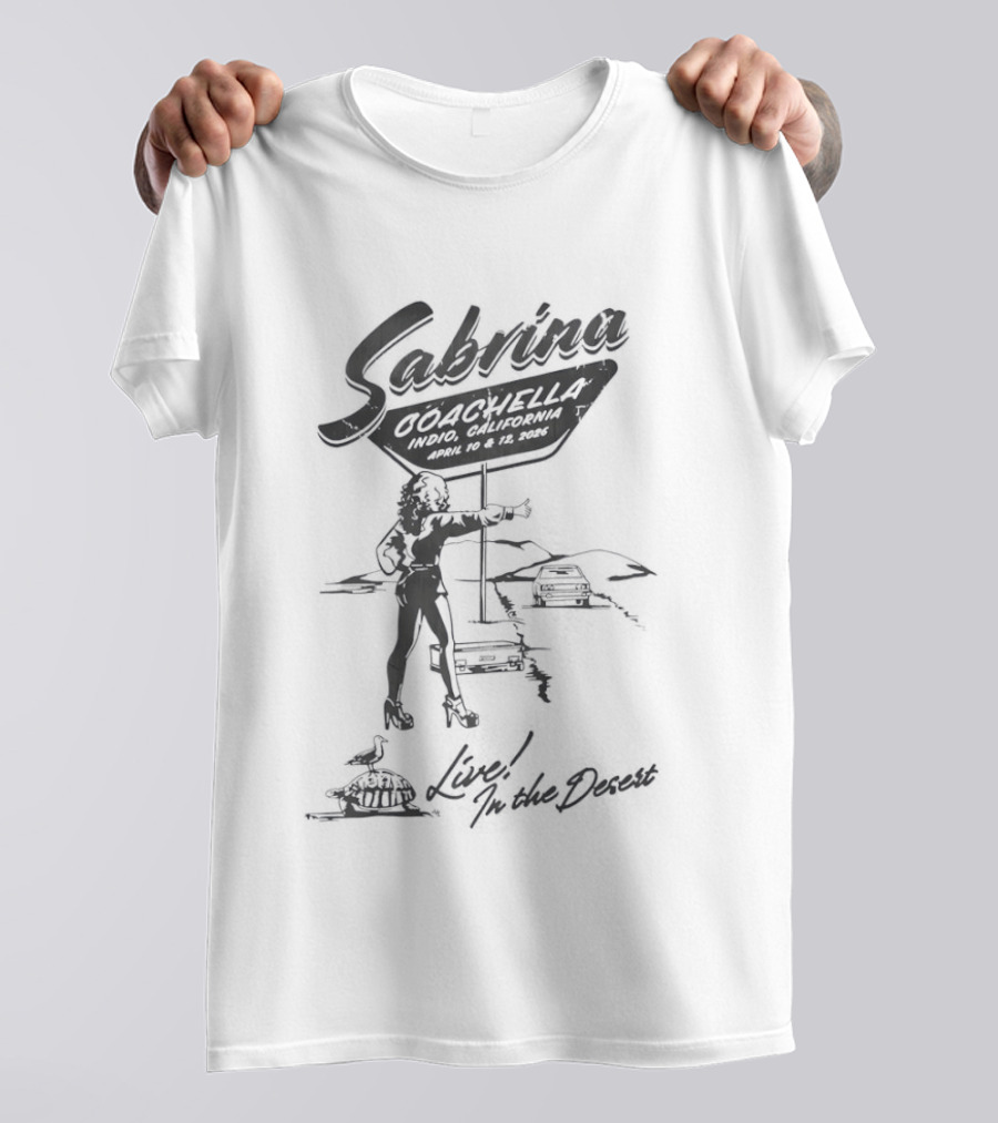Sabrina Coachella Indio California April 16 18 2024 Live In The Desert Pointelle T-Shirt